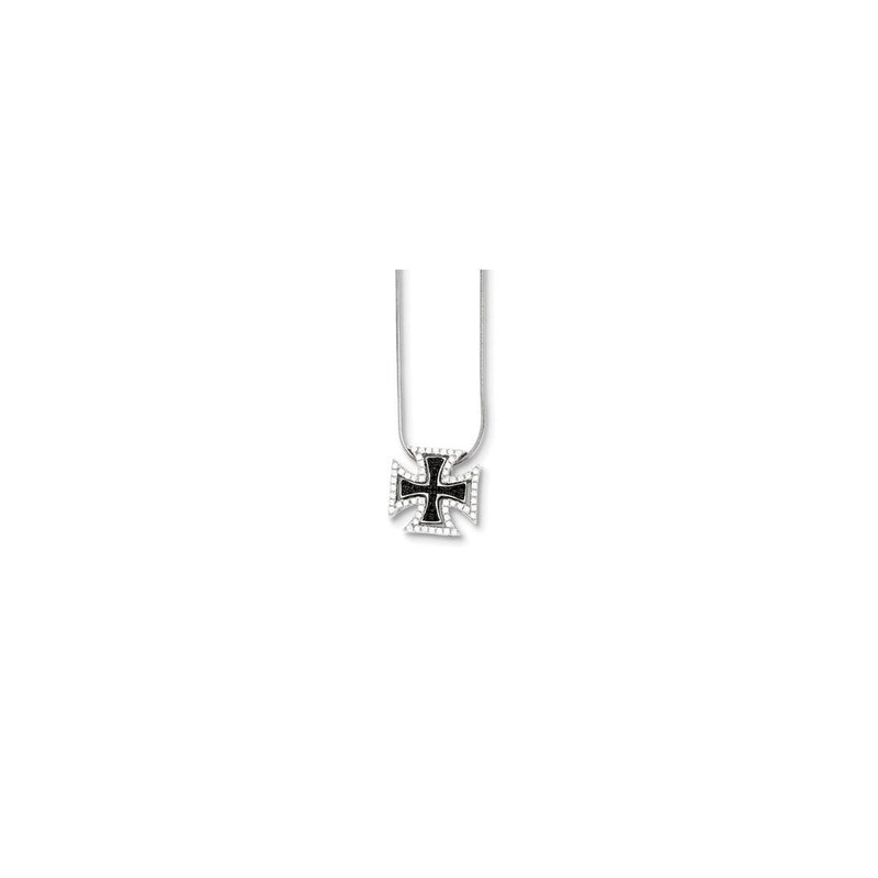 Sterling Silver & Cz Crosses Necklace