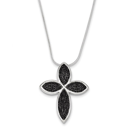Sterling Silver & Cz Cross Necklace