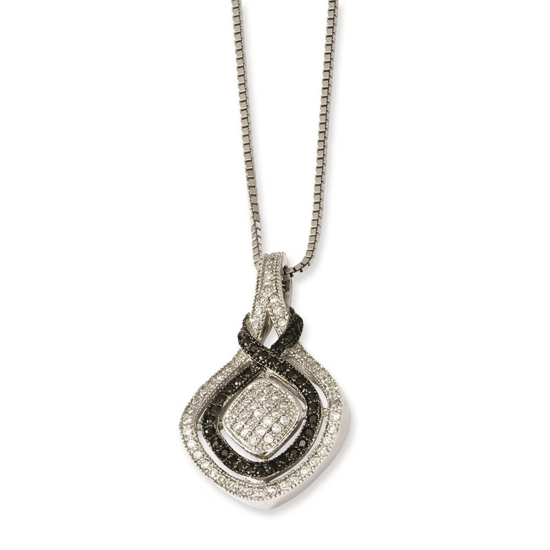 Sterling Silver Ss Rhodium-Plated Cz True Fire Necklace