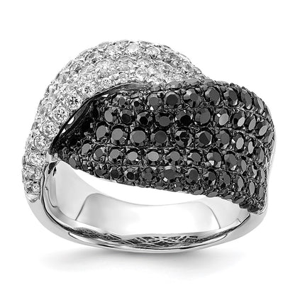 Sterling Silver Black & Clear Cz Ring