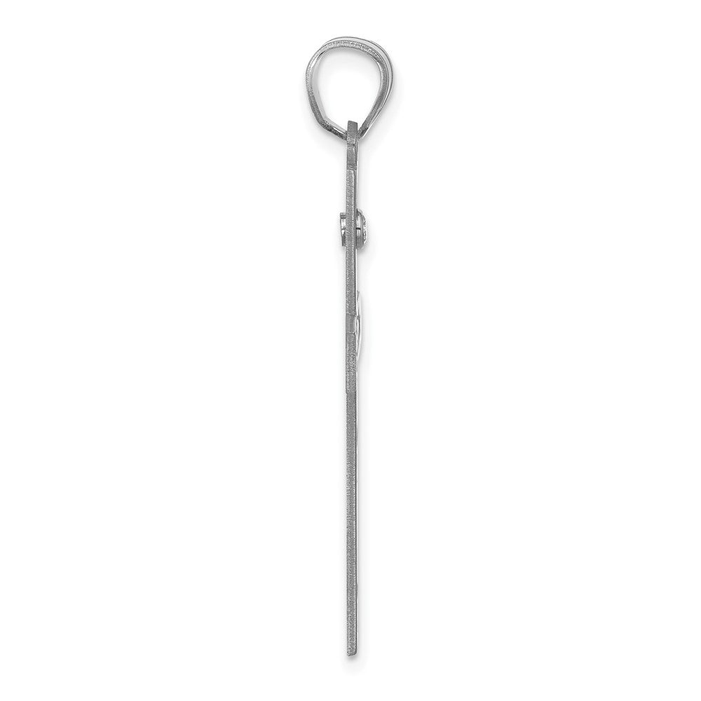 Sterling Silver Rh-Plt Crystal Family Cross Pendant