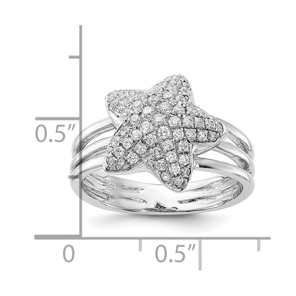 Sterling Silver & Cz Star Ring
