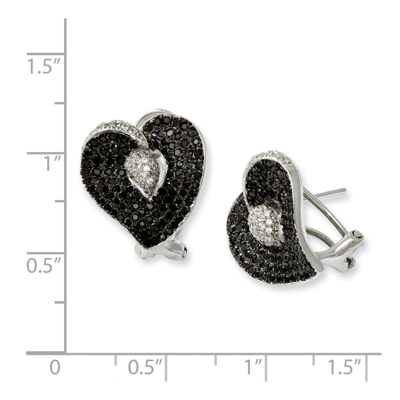 Sterling Silver & Cz Brilliant Embers Heart Post Earrings