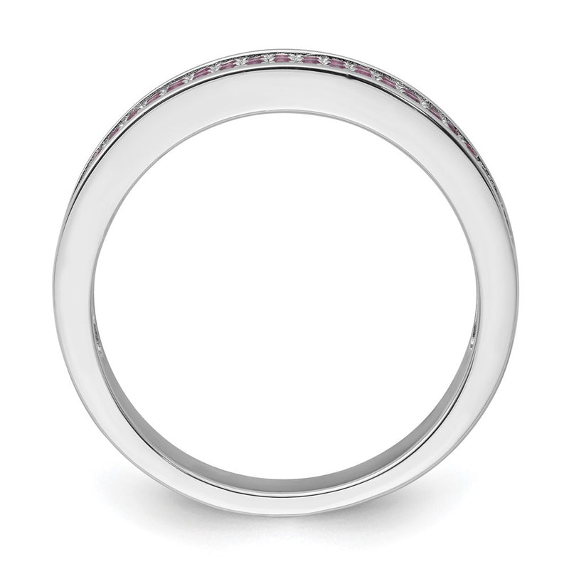 Sterling Silver & Pink Cz Brilliant Embers Ring (Size 7 Only)