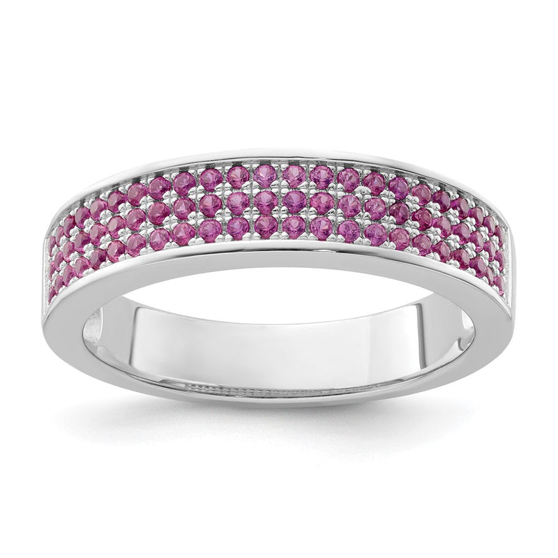Sterling Silver & Pink Cz Brilliant Embers Ring (Size 7 Only)