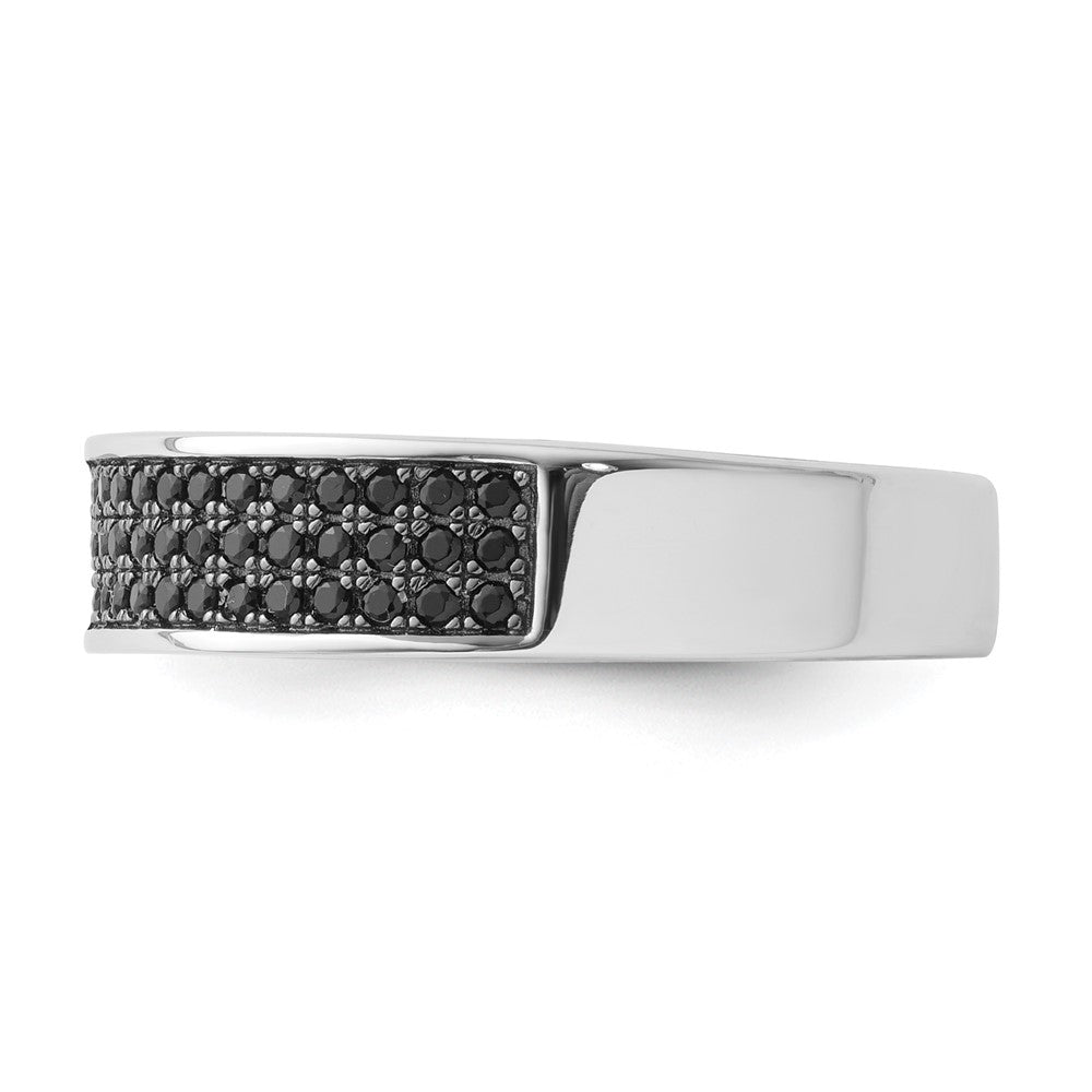 Sterling Silver True Fire Black Cz Ring (Size 6 Only)