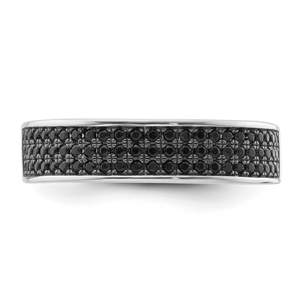 Sterling Silver True Fire Black Cz Ring (Size 6 Only)