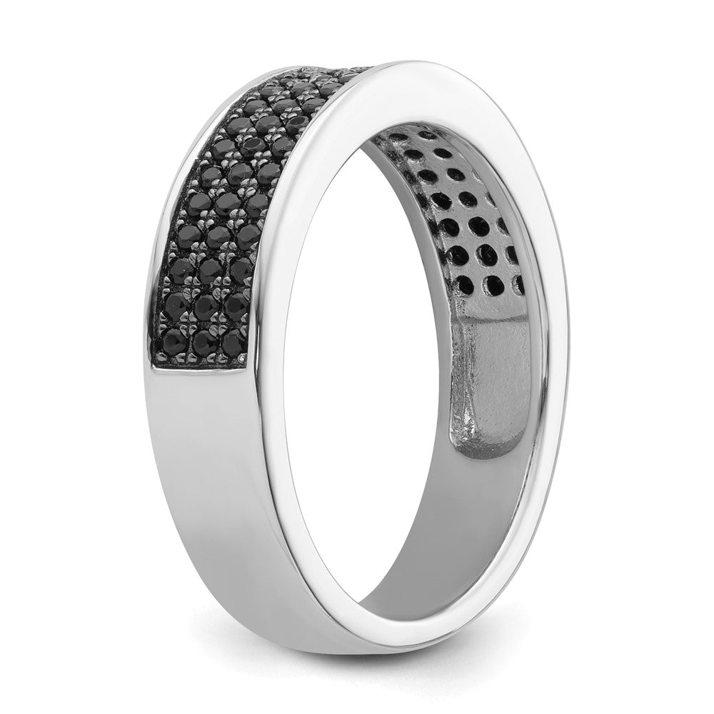 Sterling Silver True Fire Black Cz Ring (Size 6 Only)