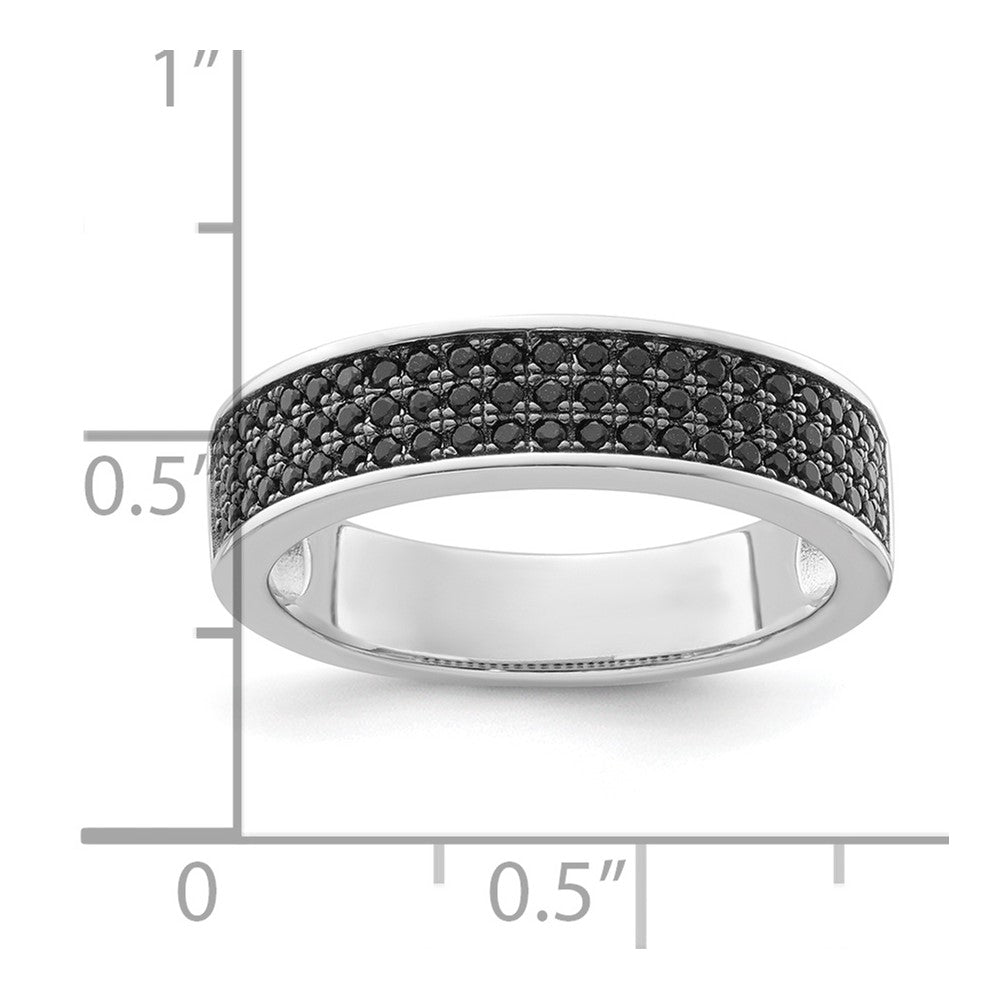 Sterling Silver True Fire Black Cz Ring (Size 6 Only)