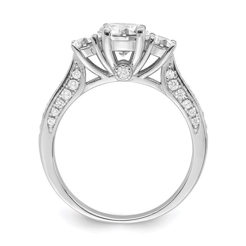 Sterling Silver Brilliant Embers Rhodium Plated 45 Stone Micro Pav‚Äö Cz Ring