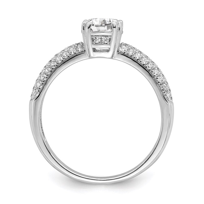 Sterling Silver Brilliant Embers Rhodium Plated 65 Stone Micro Pav‚Äö Cz Ring