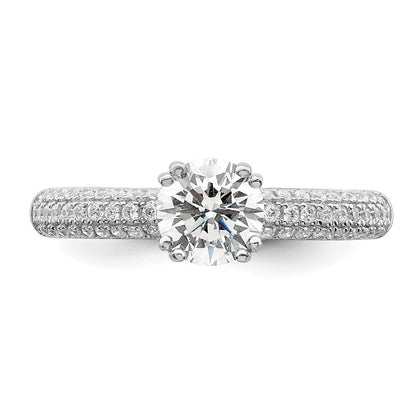 Sterling Silver Brilliant Embers Rhodium Plated 65 Stone Micro Pav‚Äö Cz Ring