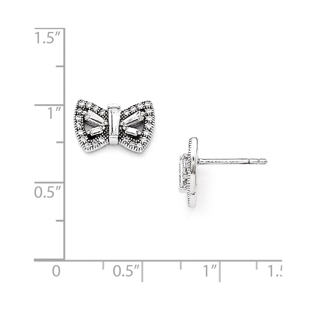 Sterling Silver & Cz Brilliant Embers Butterfly Post Earrings