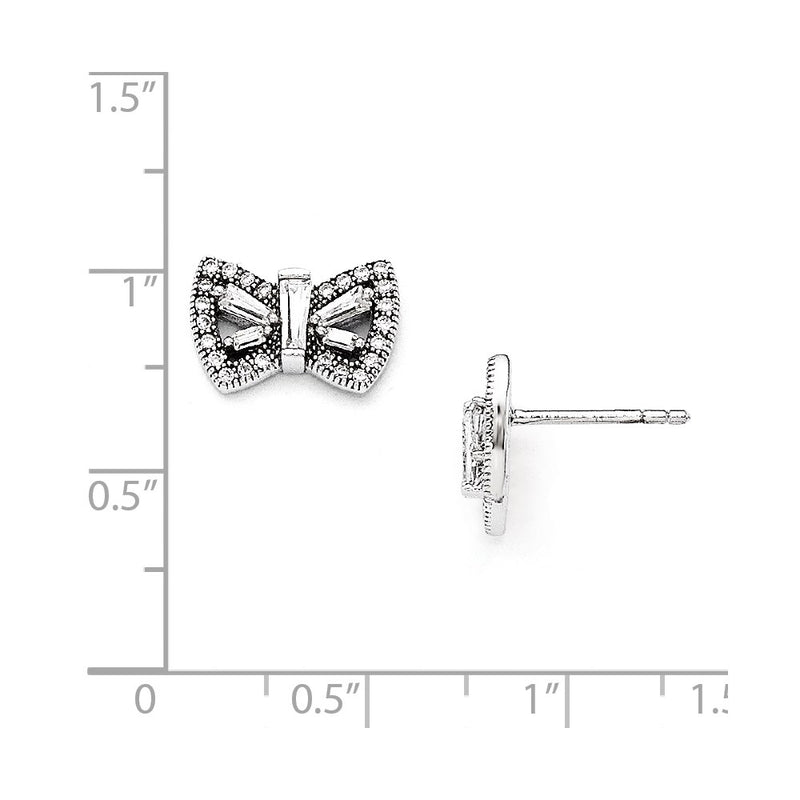 Sterling Silver & Cz Brilliant Embers Butterfly Post Earrings
