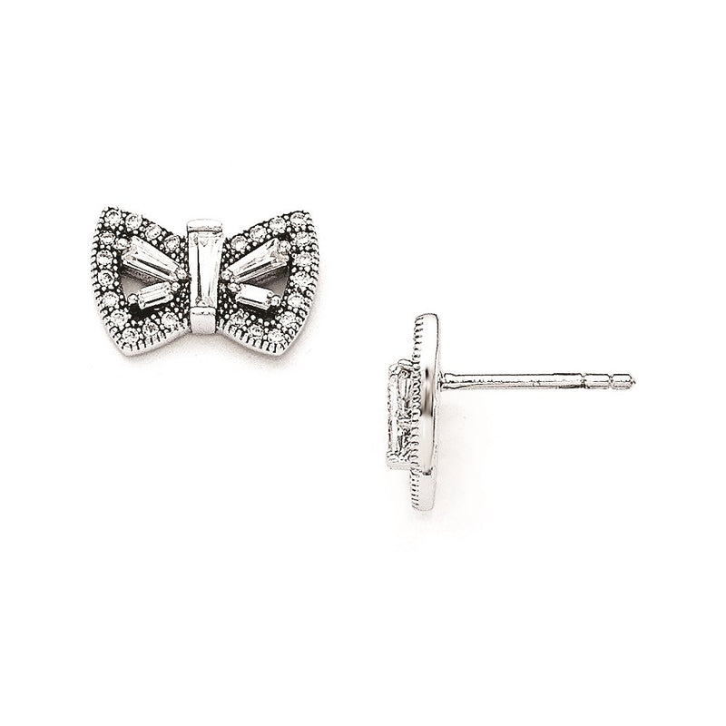 Sterling Silver & Cz Brilliant Embers Butterfly Post Earrings