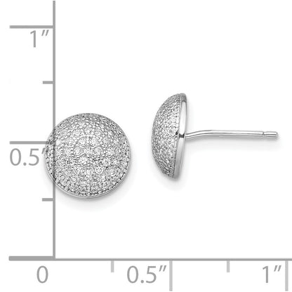 Sterling Silver Brilliant Embers Rhodium Plated 118 Stone Micro Pav‚Äö Cz Post Earrings