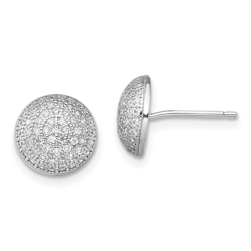 Sterling Silver Brilliant Embers Rhodium Plated 118 Stone Micro Pav‚Äö Cz Post Earrings