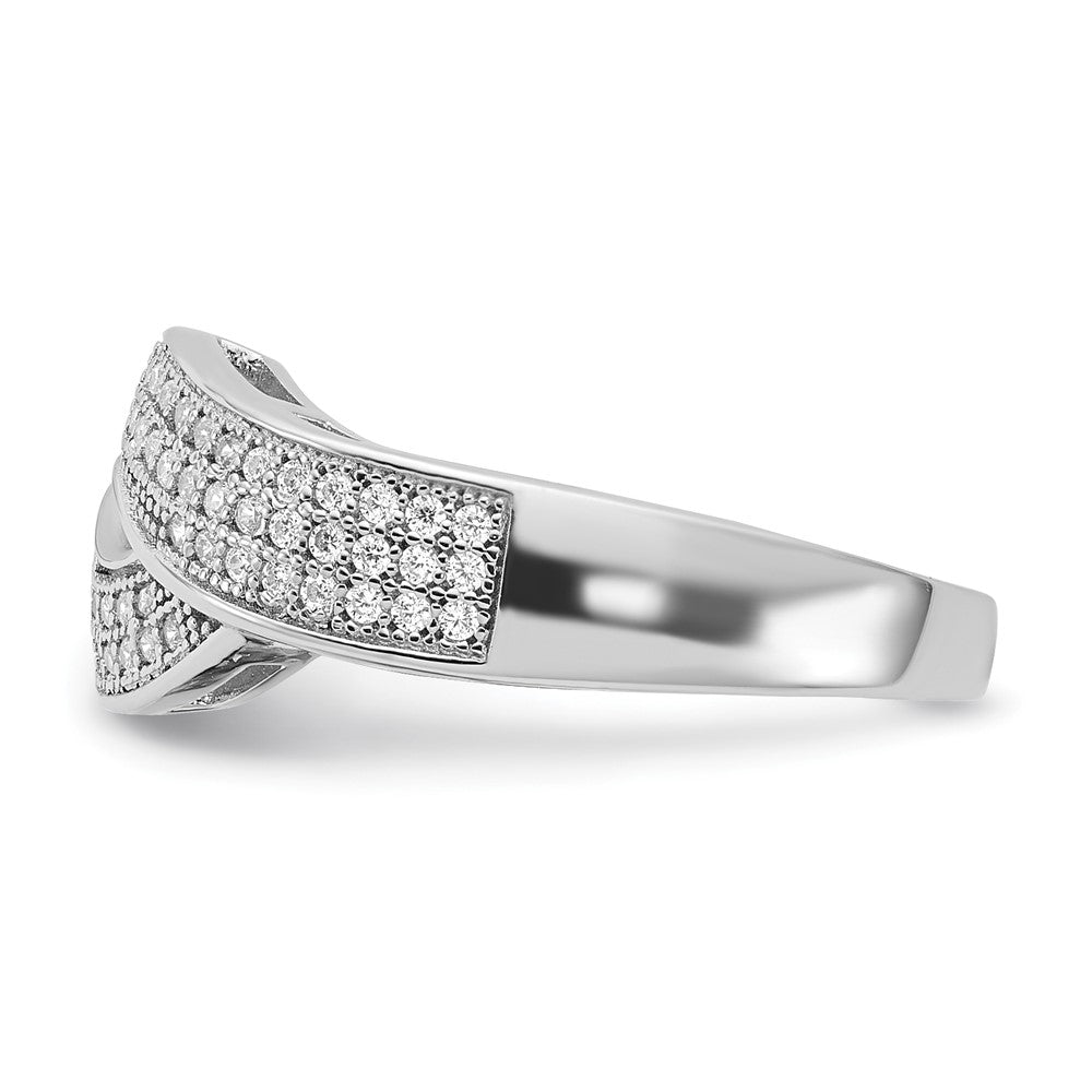 Sterling Silver Rhodium Plated Cz Brilliant Embers Ring (Size 7 Only)