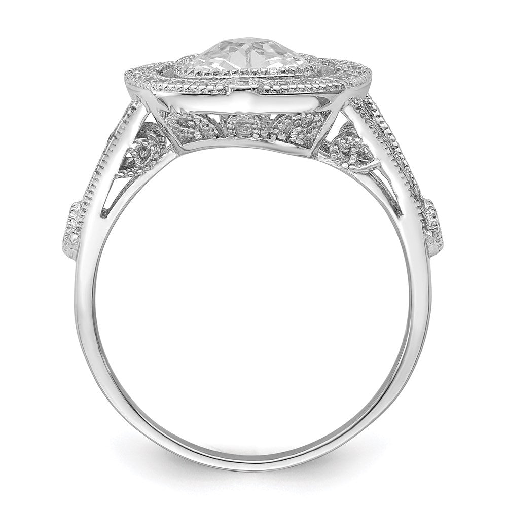 Sterling Silver Brilliant Embers Rhodium Plated 51 Stone Fancy Micro Pav‚Äö Cz Ring