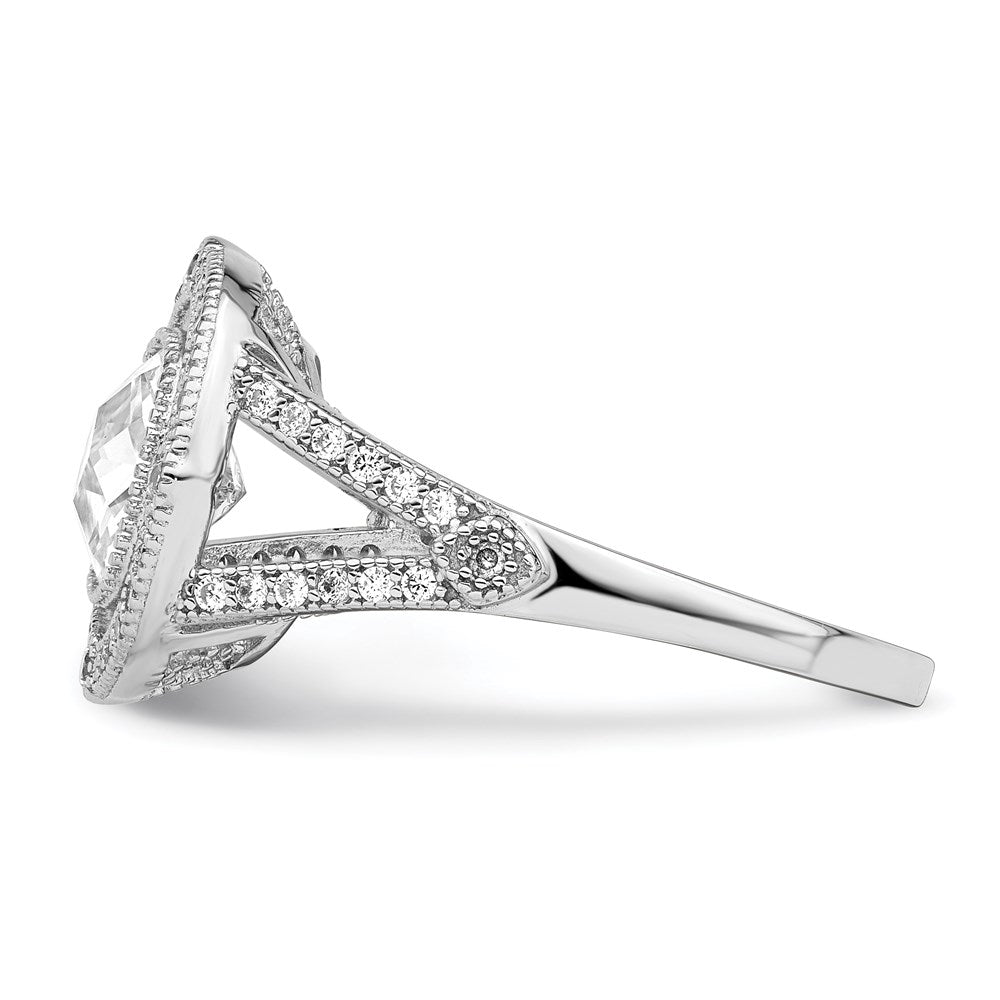 Sterling Silver Brilliant Embers Rhodium Plated 51 Stone Fancy Micro Pav‚Äö Cz Ring