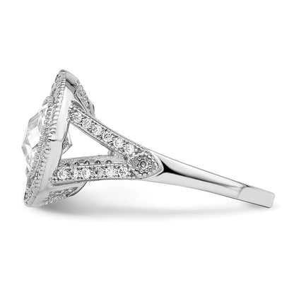Sterling Silver Brilliant Embers Rhodium Plated 51 Stone Fancy Micro Pav‚Äö Cz Ring