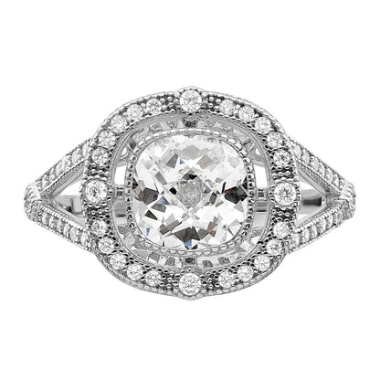 Sterling Silver Brilliant Embers Rhodium Plated 51 Stone Fancy Micro Pav‚Äö Cz Ring
