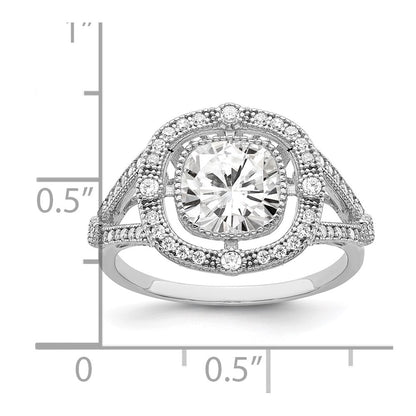 Sterling Silver Brilliant Embers Rhodium Plated 51 Stone Fancy Micro Pav‚Äö Cz Ring