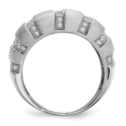 Sterling Silver Ss Rhodium Plated Cz Brilliant Embers Ring