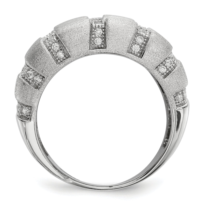 Sterling Silver Ss Rhodium Plated Cz Brilliant Embers Ring