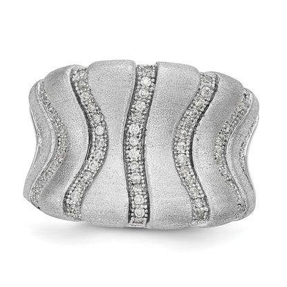 Sterling Silver Ss Rhodium Plated Cz Brilliant Embers Ring