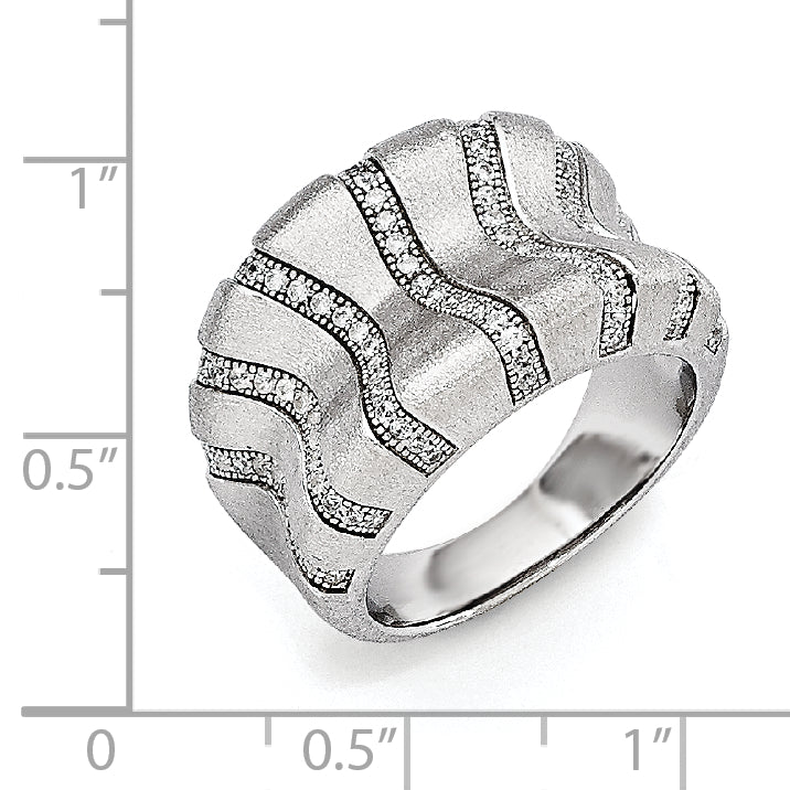 Sterling Silver Ss Rhodium Plated Cz Brilliant Embers Ring