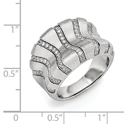Sterling Silver Ss Rhodium Plated Cz Brilliant Embers Ring