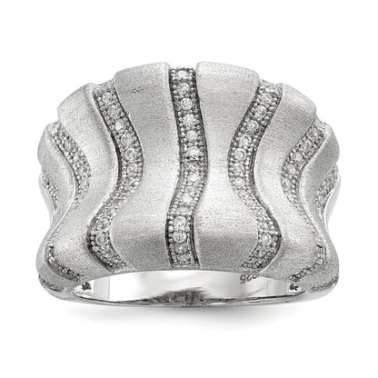 Sterling Silver Ss Rhodium Plated Cz Brilliant Embers Ring
