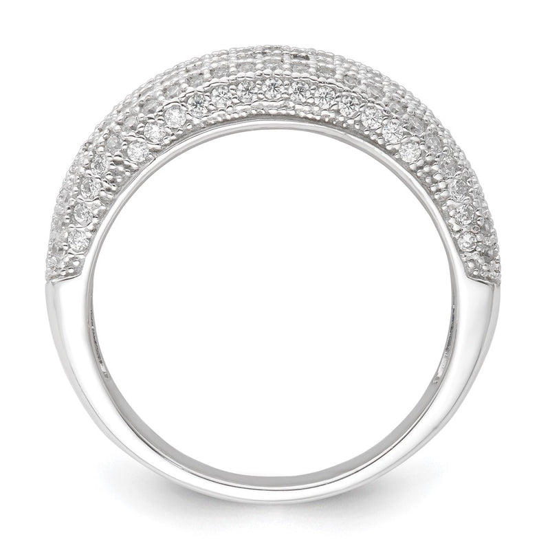 Sterling Silver Rhodium Plated Cz Brilliant Embers Ring (Size 6 Only)