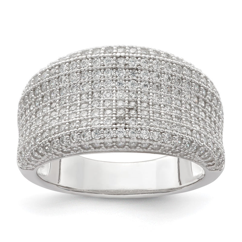 Sterling Silver Rhodium Plated Cz Brilliant Embers Ring (Size 6 Only)