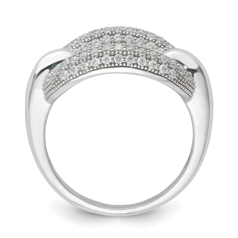 Sterling Silver & Cz Brilliant Embers Link Ring (Size 7 Only)