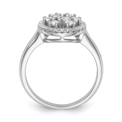 Sterling Silver Ss Rhodium Plated Cz Brilliant Embers Ring (Size 6 Only)