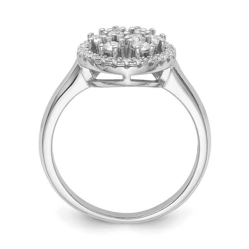 Sterling Silver Ss Rhodium Plated Cz Brilliant Embers Ring (Size 6 Only)