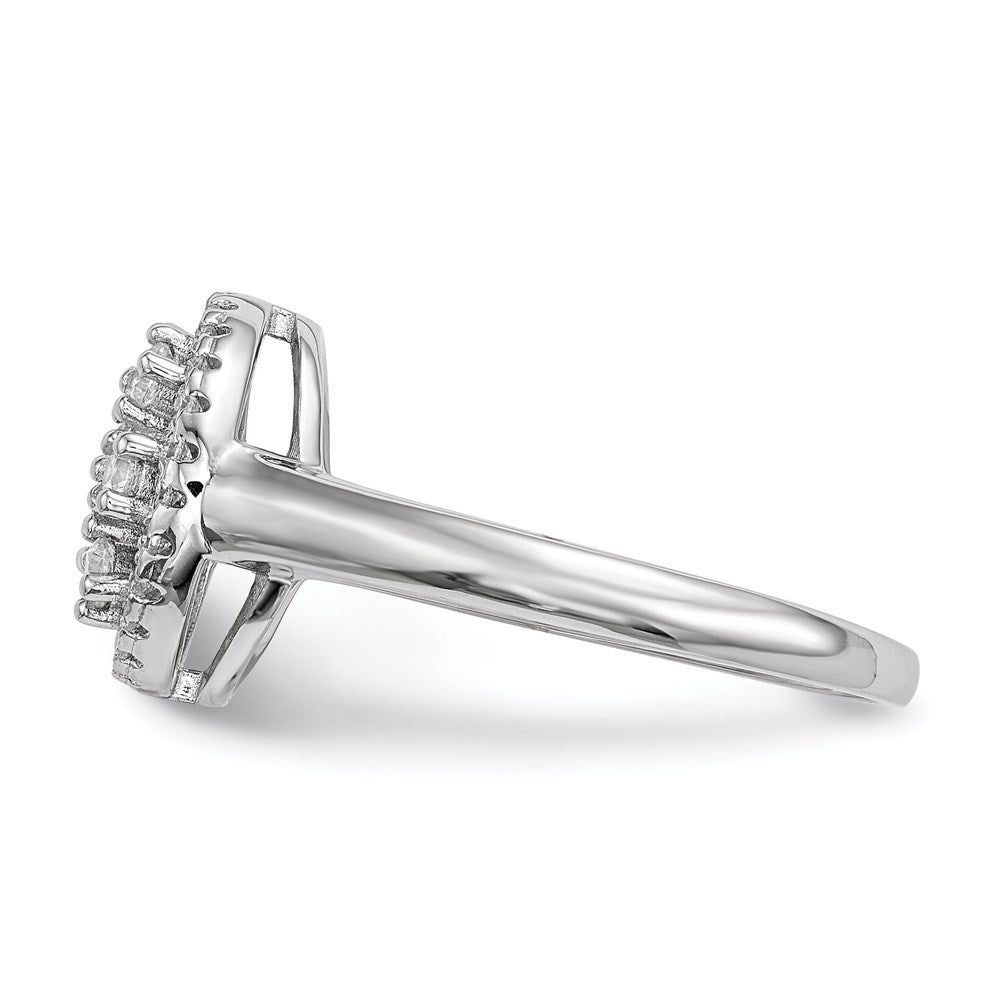Sterling Silver Ss Rhodium Plated Cz Brilliant Embers Ring (Size 6 Only)