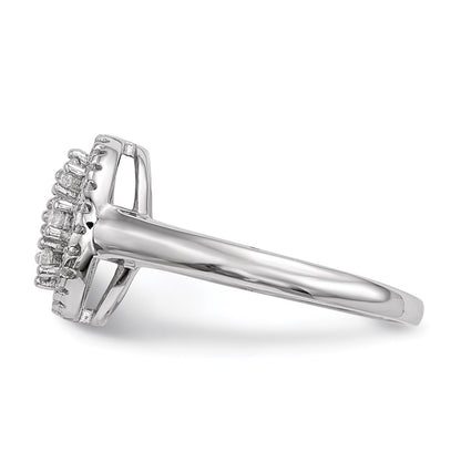 Sterling Silver Ss Rhodium Plated Cz Brilliant Embers Ring (Size 6 Only)