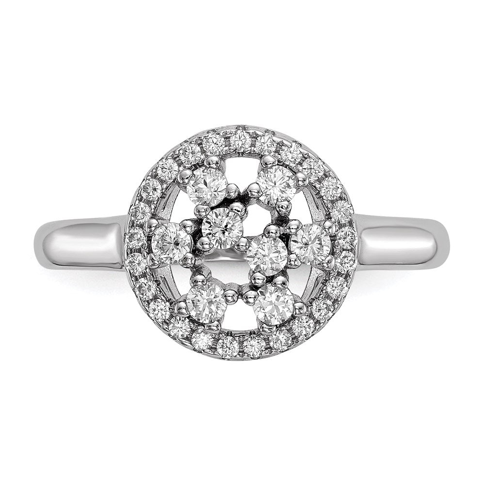 Sterling Silver Ss Rhodium Plated Cz Brilliant Embers Ring (Size 6 Only)