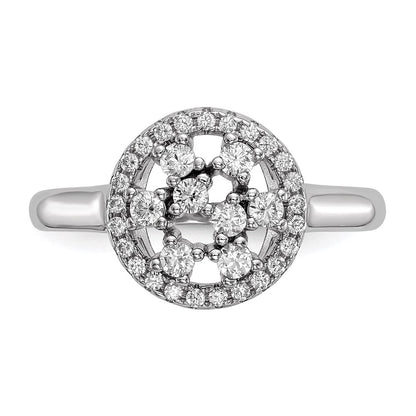 Sterling Silver Ss Rhodium Plated Cz Brilliant Embers Ring (Size 6 Only)