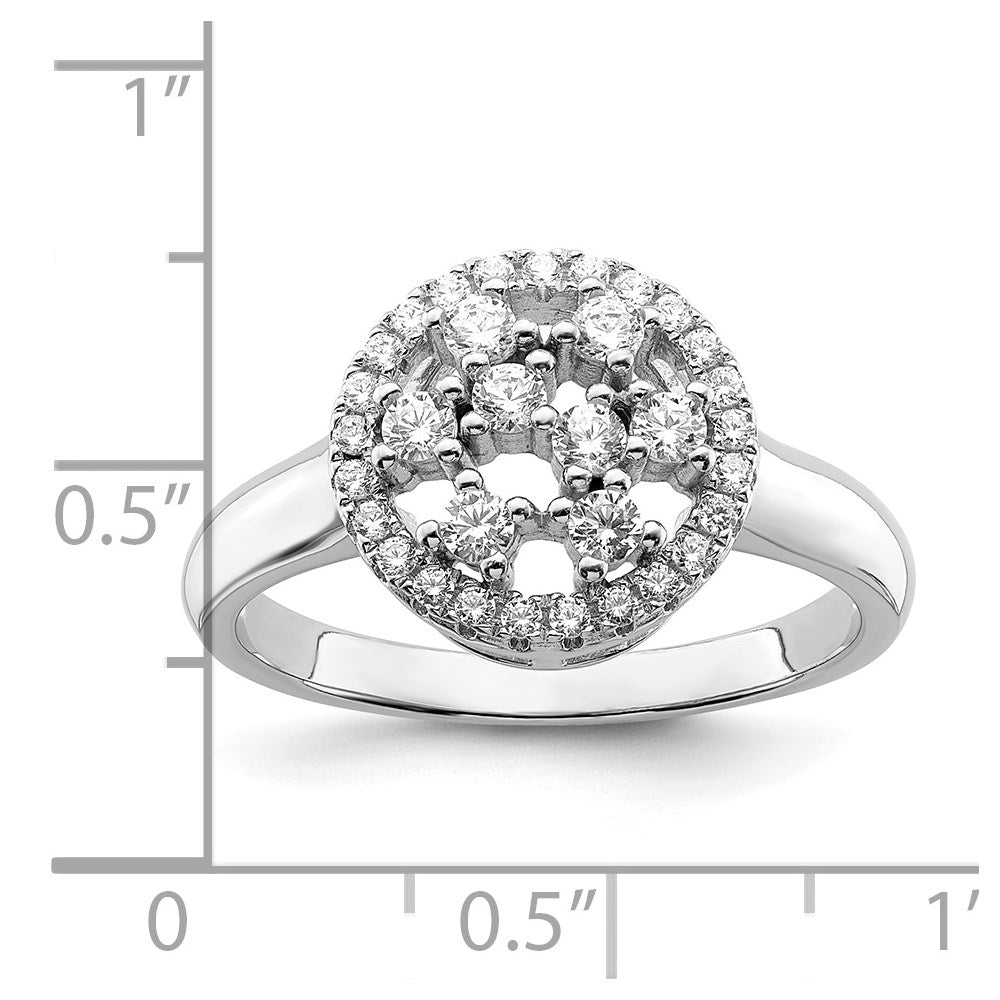 Sterling Silver Ss Rhodium Plated Cz Brilliant Embers Ring (Size 6 Only)
