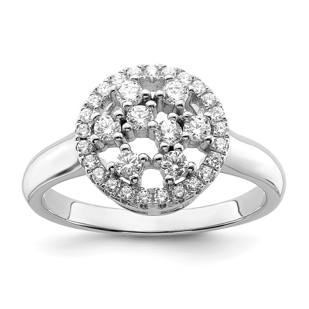 Sterling Silver Ss Rhodium Plated Cz Brilliant Embers Ring (Size 6 Only)