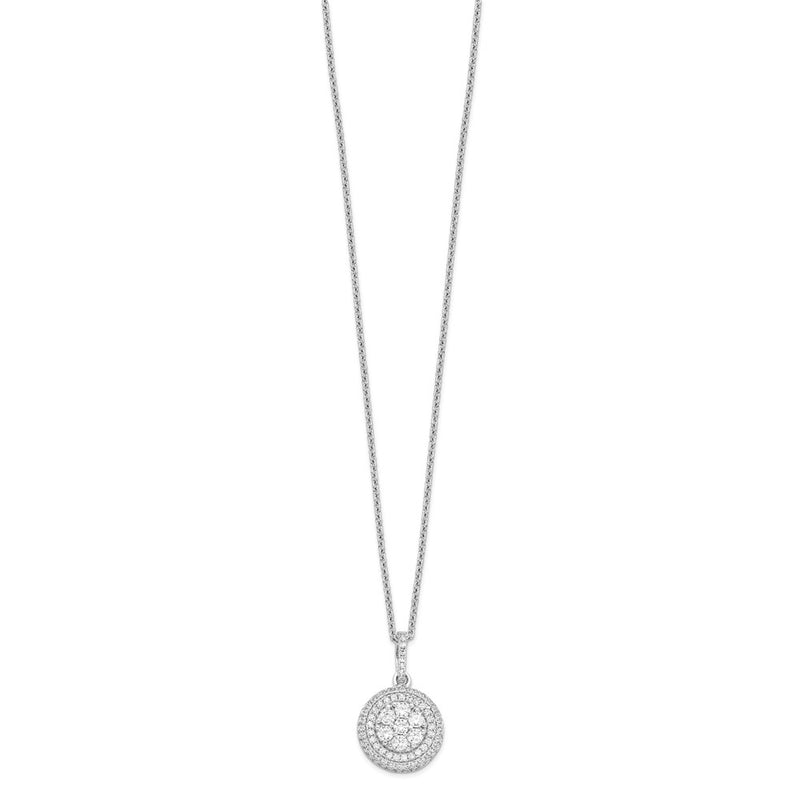 Sterling Silver Brilliant Embers Rhodium Plated 103 Stone 18 Inch Micro Pav‚Äö Cz Necklace With 2 Extender
