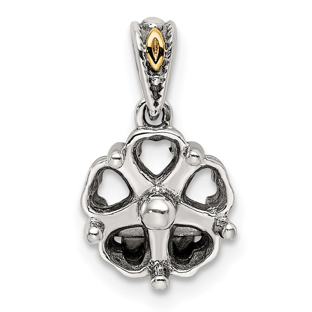 Sterling Silver Antiqued w/14K/Silver Two-Tone 5-stone Mother's Pendant