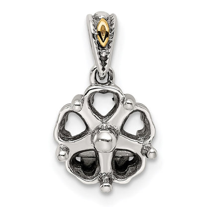 Sterling Silver Antiqued w/14K/Silver Two-Tone 5-stone Mother's Pendant
