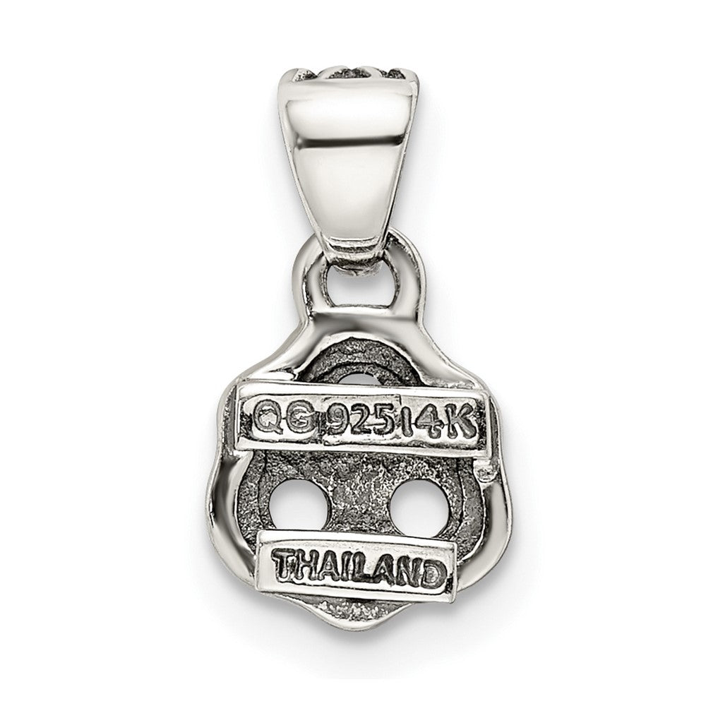 Sterling Silver Antiqued w/14K/Silver Two-Tone 3-stone W/diamond Mother's Pendant