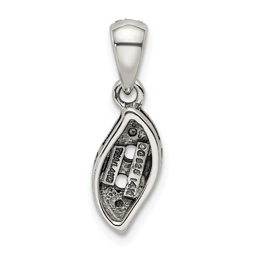 Sterling Silver Antiqued w/14K/Silver Two-Tone 2-stone W/diamond Mother's Pendant