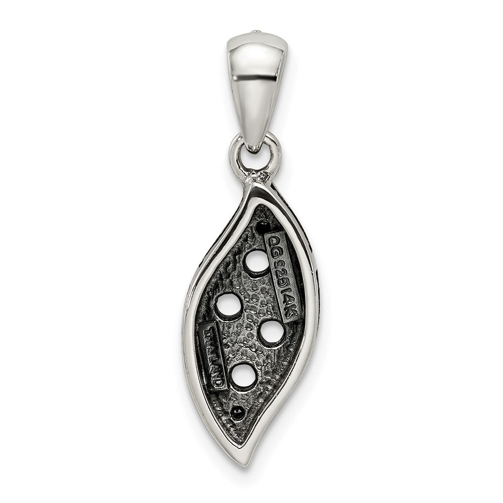 Sterling Silver Antiqued w/14K/Silver Two-Tone 4-stone W/diamond Mother's Pendant